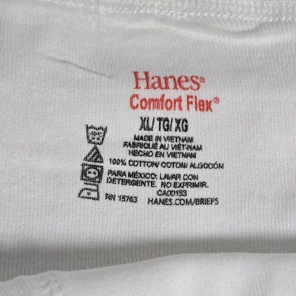 Hanes Men's Briefs Comfort Flex Size XL 15763 3 Pairs NEW Logo Band 100% Cotton - Picture 6 of 7